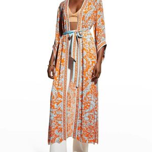Alice + Olivia  DOMINO MAXI KIMONO WITH TIE BELT NWOT